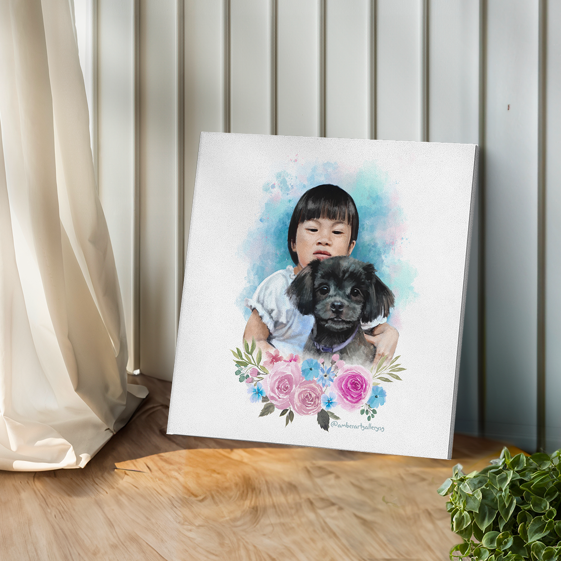 Digital Art (Floral Style) Pet & Human Portraits