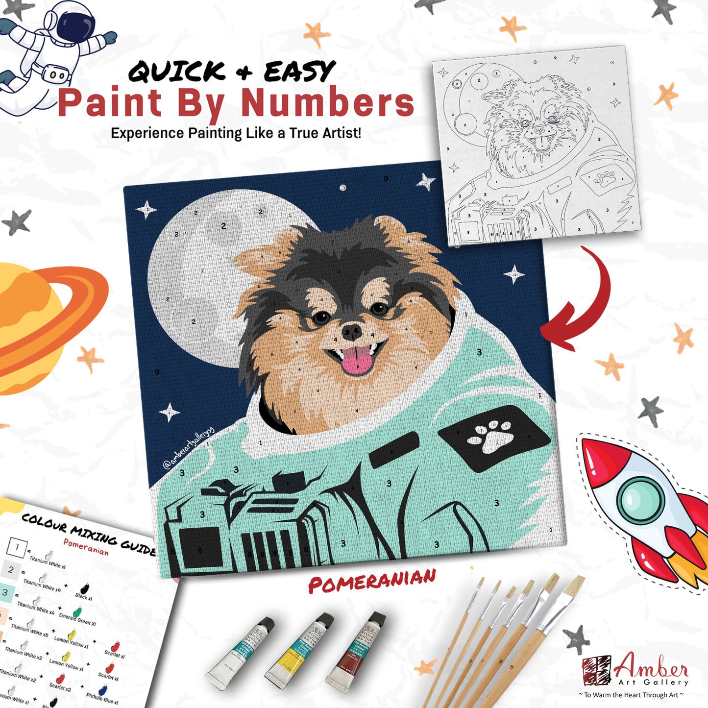 Paint By Numbers Painting Kit (Pre-Designed Dog, Cat & Small Animal Breeds)