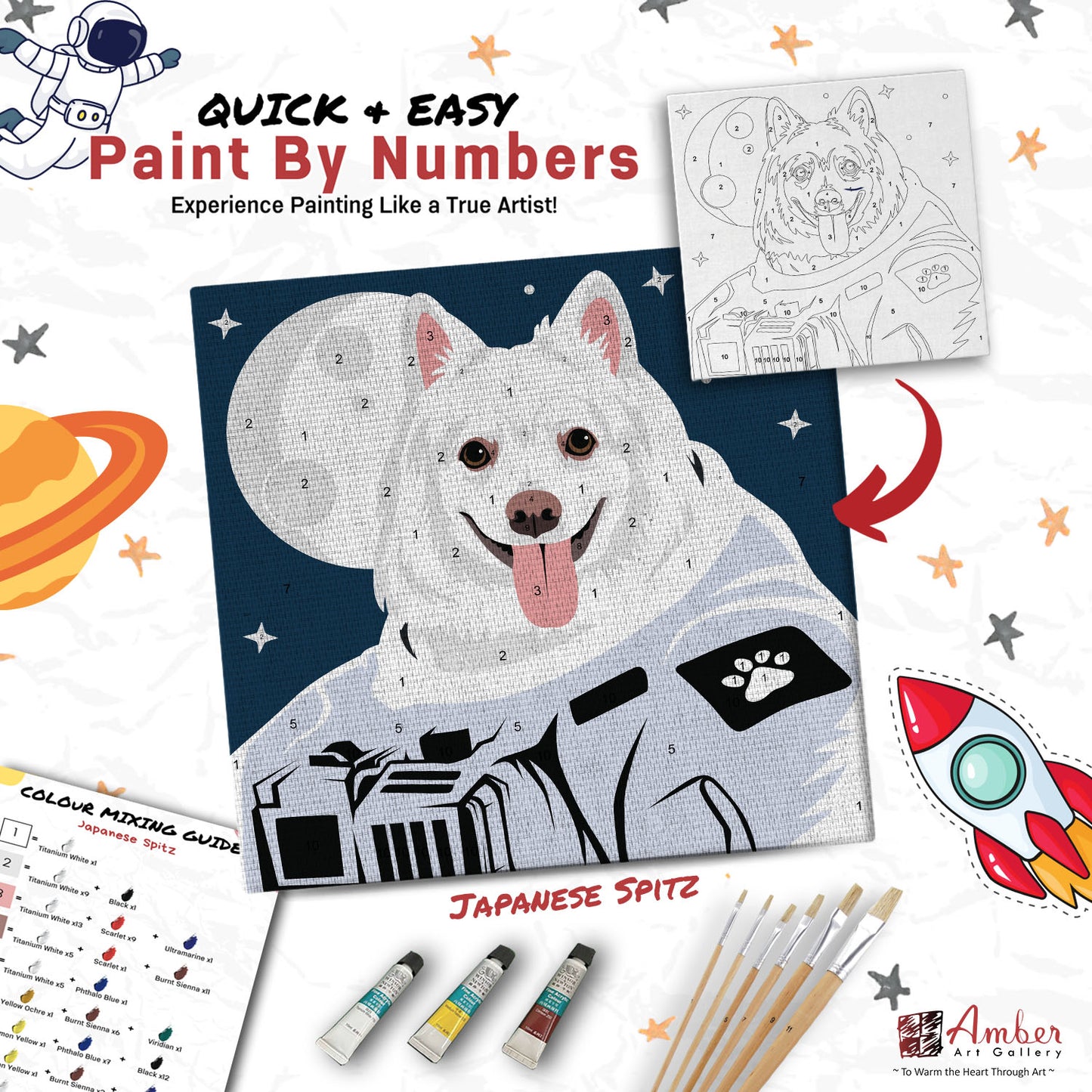 Paint By Numbers Painting Kit (Pre-Designed Dog, Cat & Small Animal Breeds)