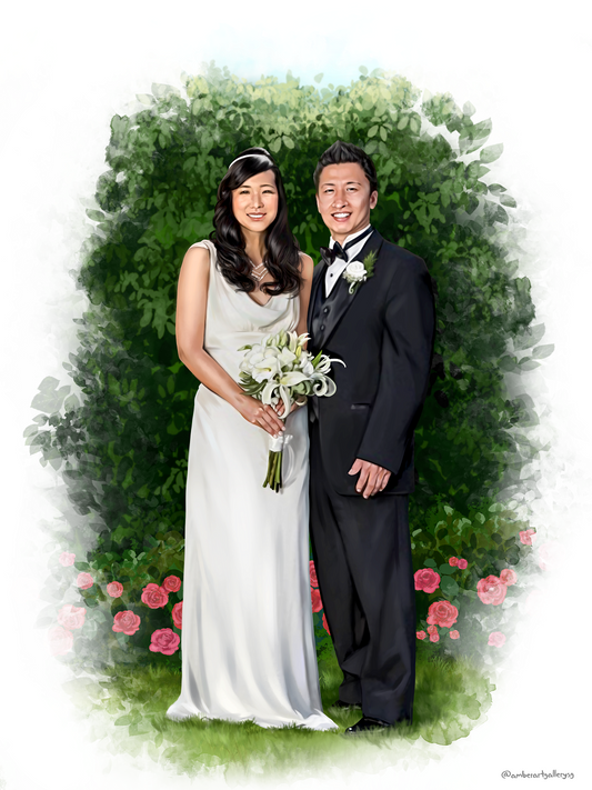 Custom Digital Wedding Portrait (Modern Style)