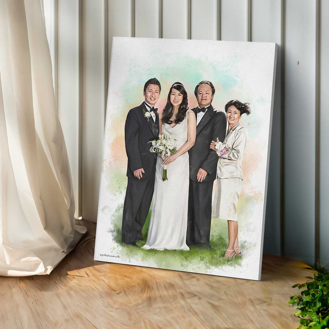 Custom Digital Wedding Portrait (Watercolour Style)
