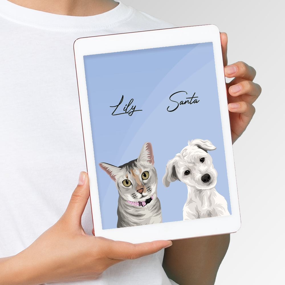 Custom Digital Pet Portrait (Pop-Art Style) for Only $60