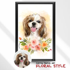Digital Art (Floral Style) Pet & Human Portraits