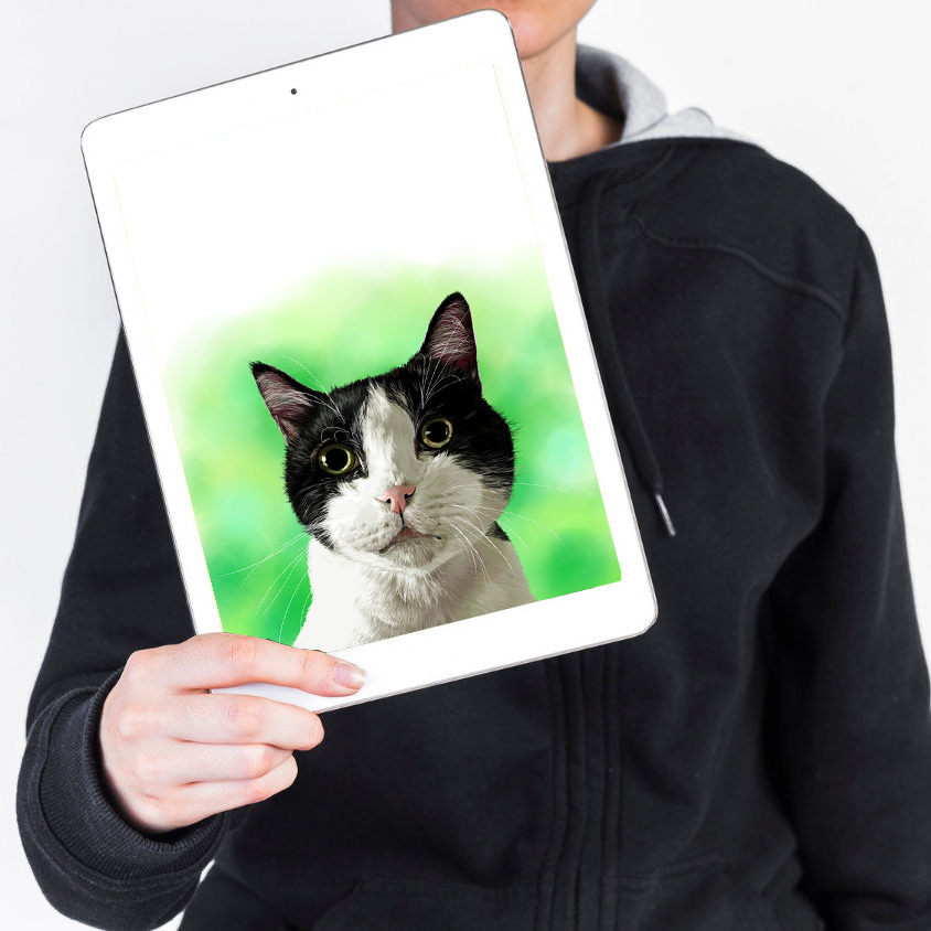 Custom Digital Pet Portrait (Modern Style)